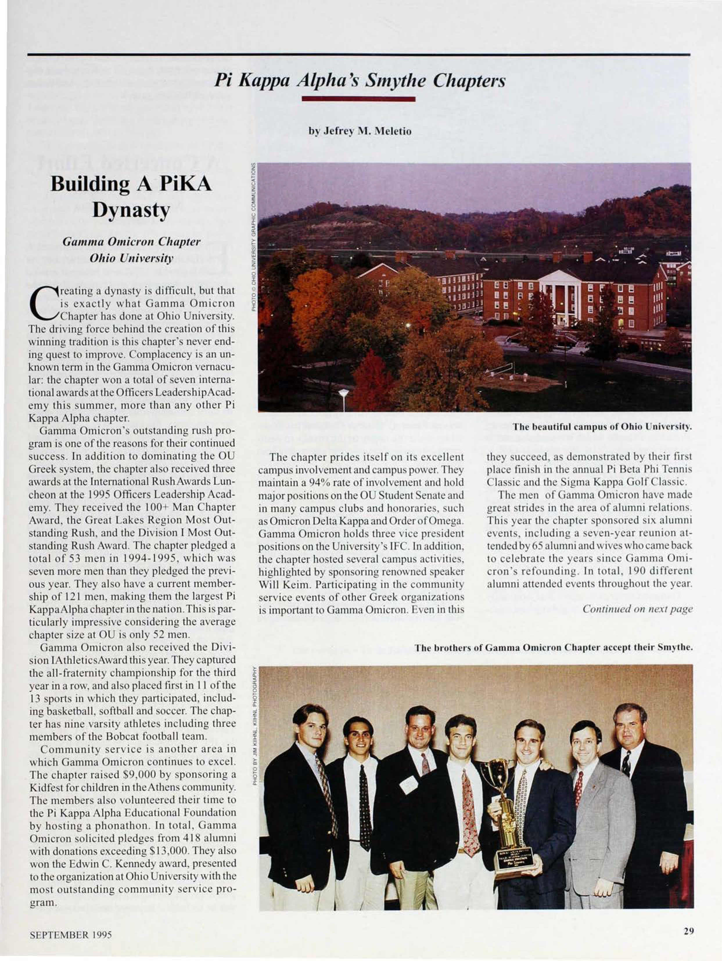 Pi Kappa Alpha's Smythe Chapters